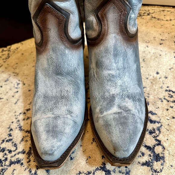 DAN POST LUCIANA ON HOLD GOR BBAB Gray Distressed 9.5M Cowgirl Boot Western - Picture 7 of 13